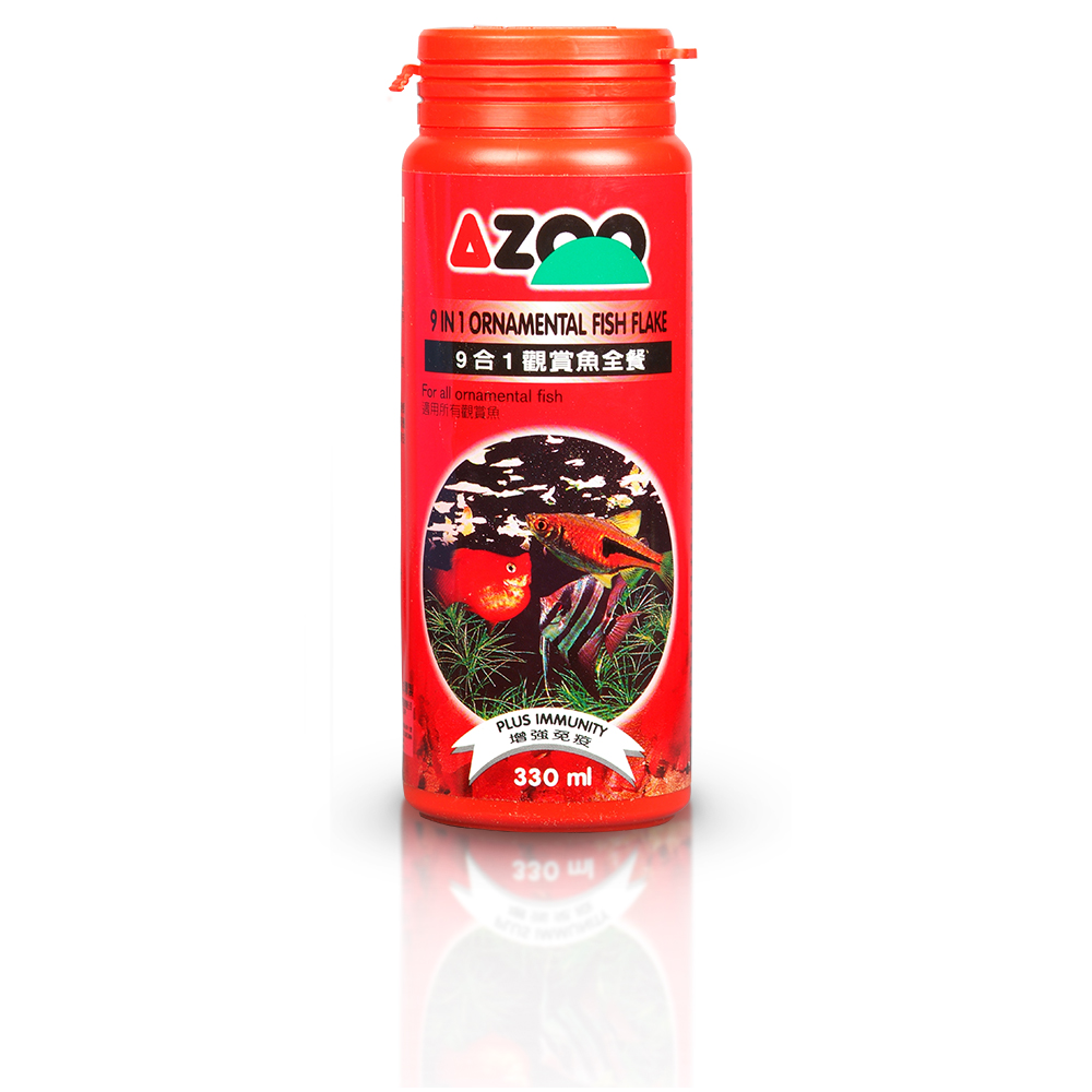 9 in 1 ornamental fish flake (hojuela básica agua dulce) 330 ml / 45 g
