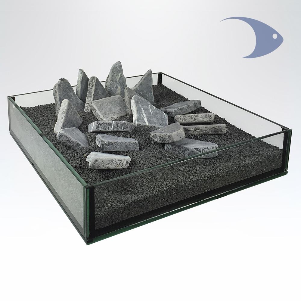 Laja marmoleada decorativa, caja con 15 kg, gris