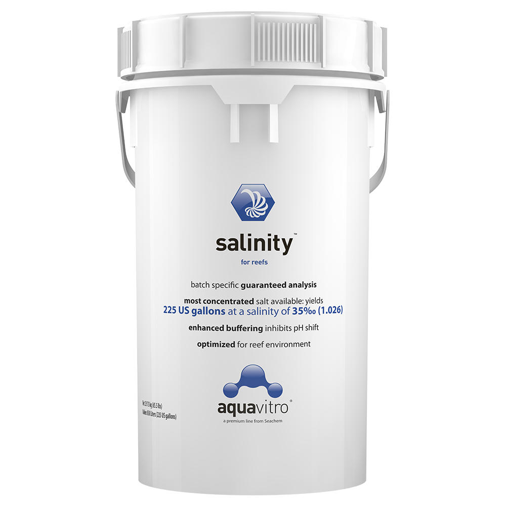 Salinity, preparado anhidro profesional 2.6 kg / 5.6 lbs, prepara 20 gal, especial arrecife